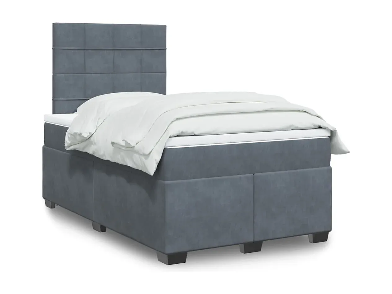 Komfortables Polsterbett mit Matratze 120x190 cm in Dunkelgrau-nestelivoa.com
