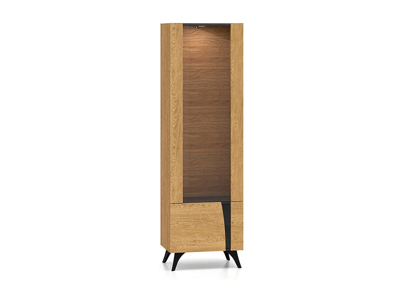 Elegante Wohnzimmervitrine in Eiche Schwarz-nestelivoa.com