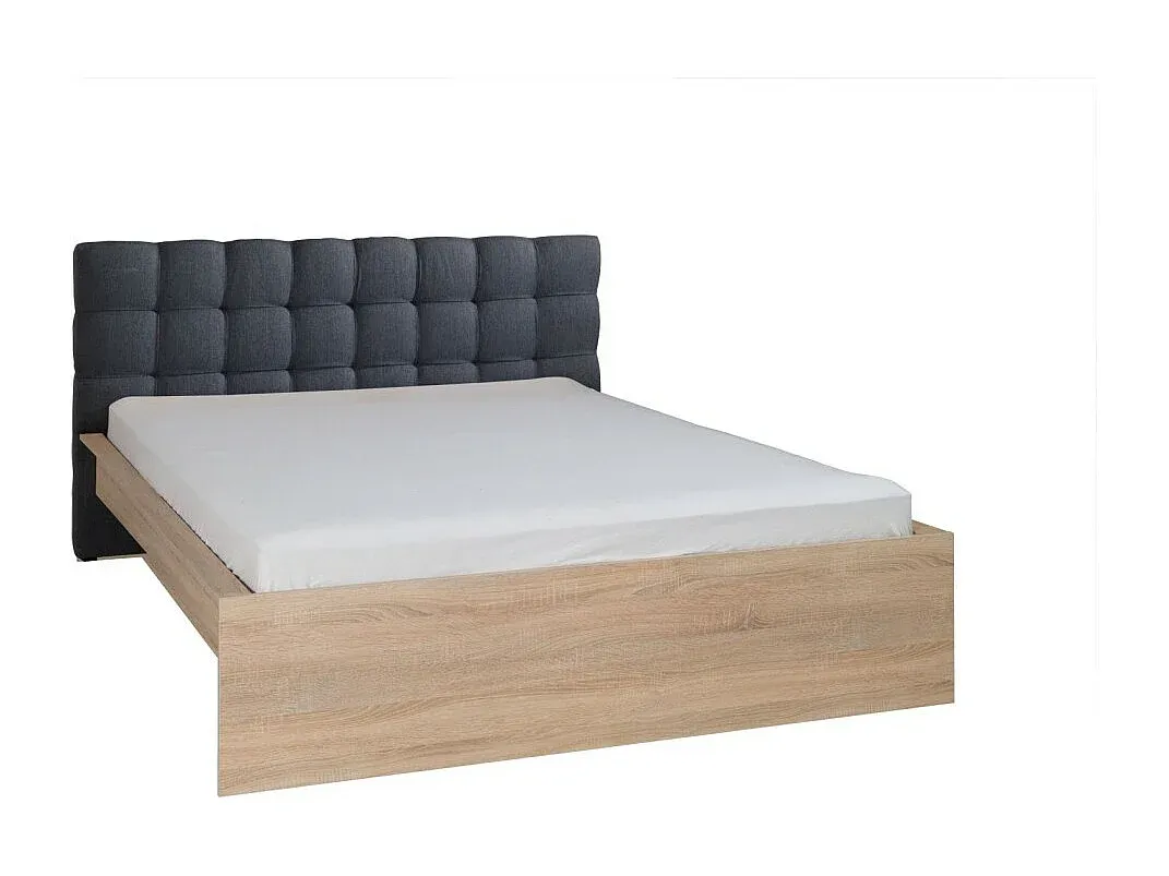 Doppelbett 160x200 mit Stauraum und Lattenrost in Eichenholzoptik-nestelivoa.com