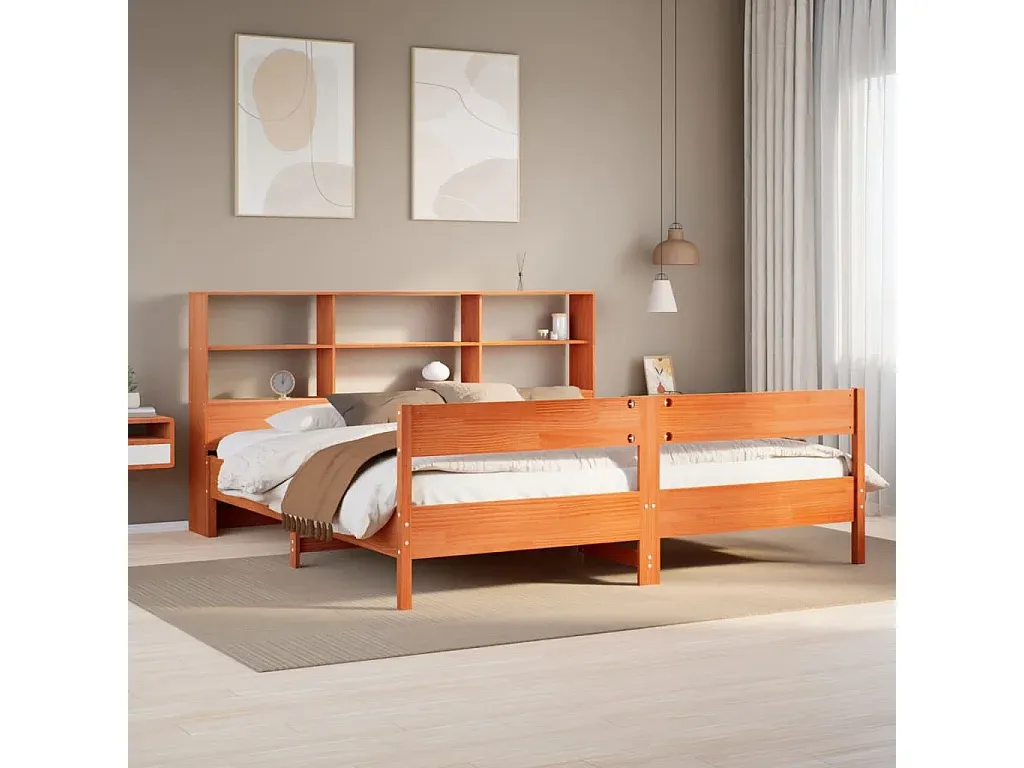 Modernes Bettgestell aus Holz mit Regal 180x200 cm-nestelivoa.com