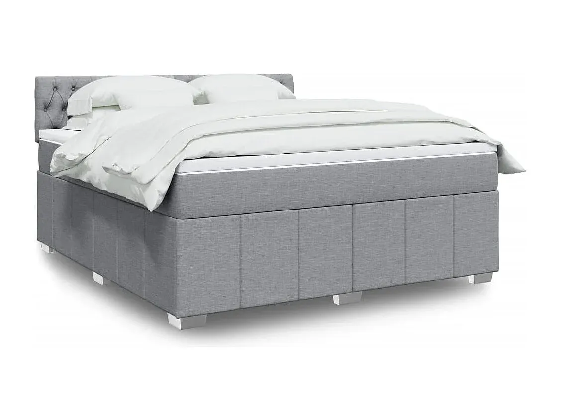 Komfortables Doppelbett mit Matratze 180x200 cm, Hellgrau-nestelivoa.com
