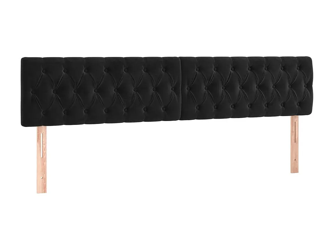 Elegante Bettkopfteile in Schwarz, Samt, 90x7x78/88 cm-nestelivoa.com