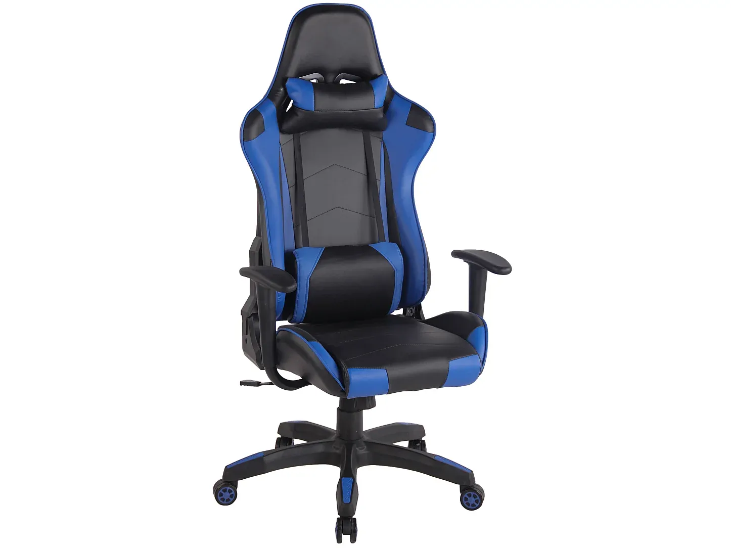 Ergonomischer Bürostuhl mit Kunstlederbezug in Schwarz-Blau-nestelivoa.com