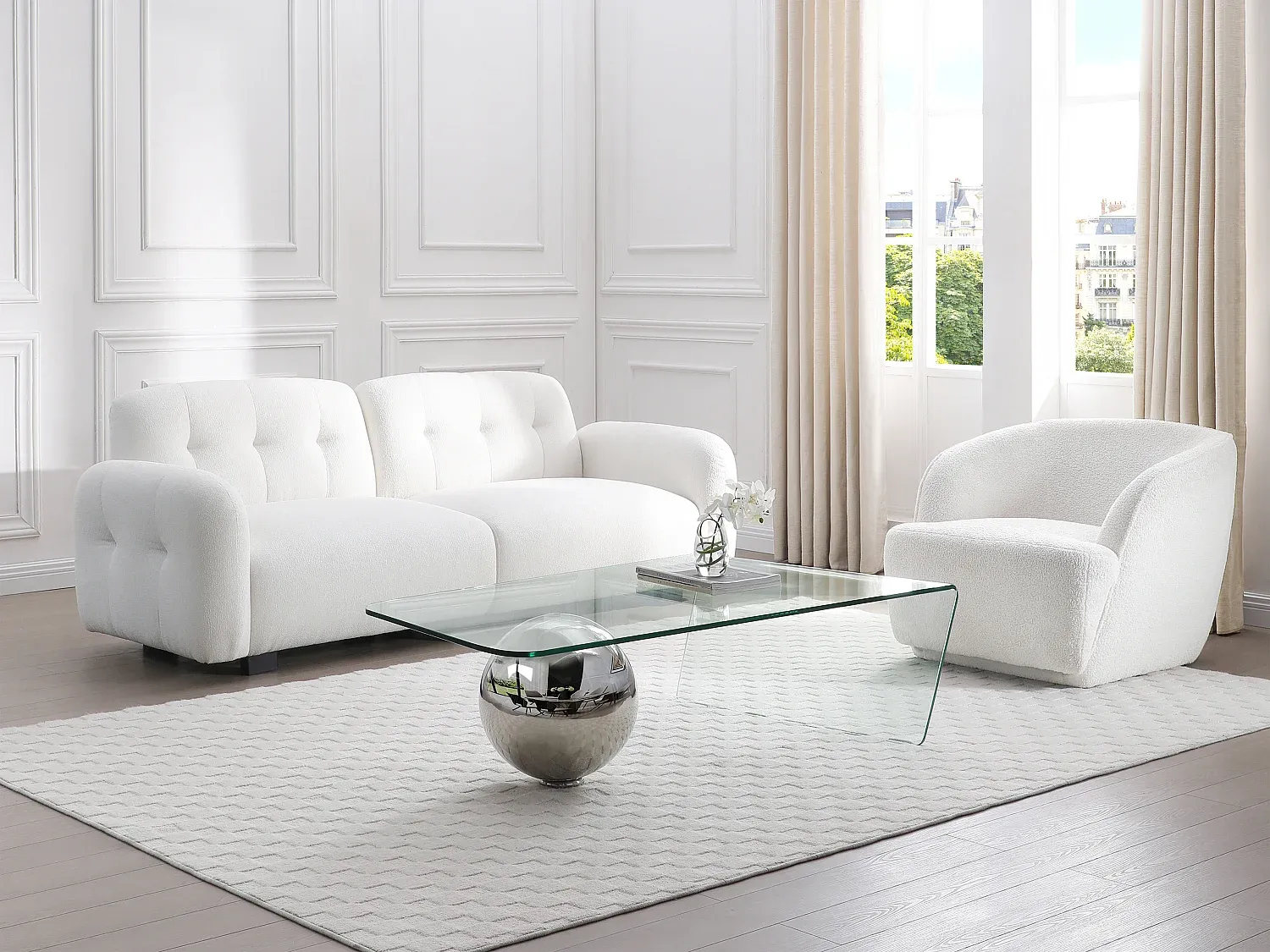 Eleganter Couchtisch aus Glas und Stahl-nestelivoa.com