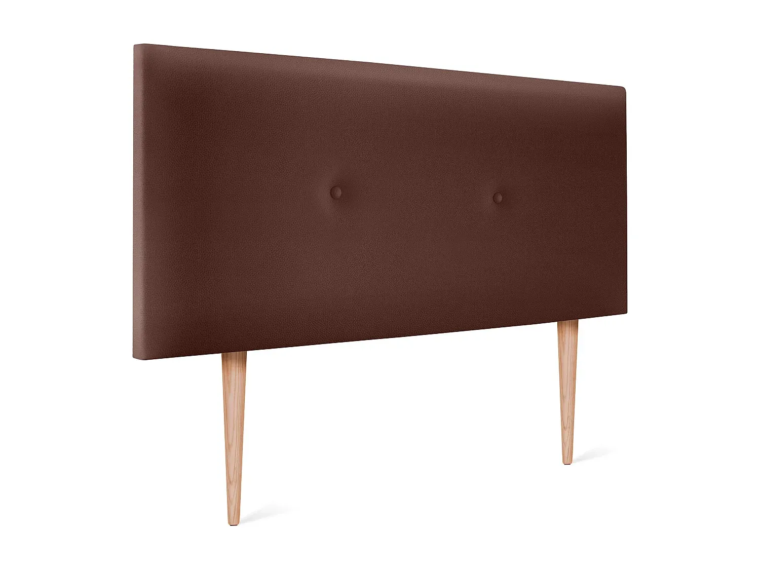 Glatte Kunstleder-Kopfstütze mit Knöpfen 110x105 cm in Schokolade-nestelivoa.com