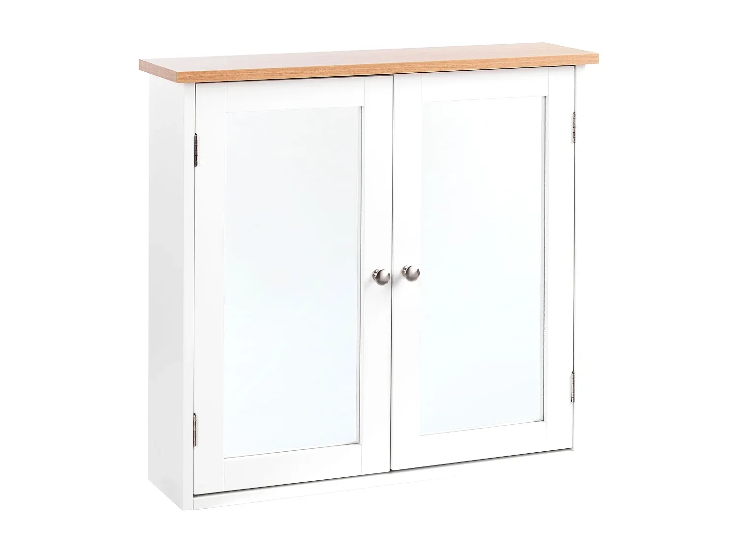 Moderner Badezimmerschrank mit Spiegel, weiß, 60 cm-nestelivoa.com