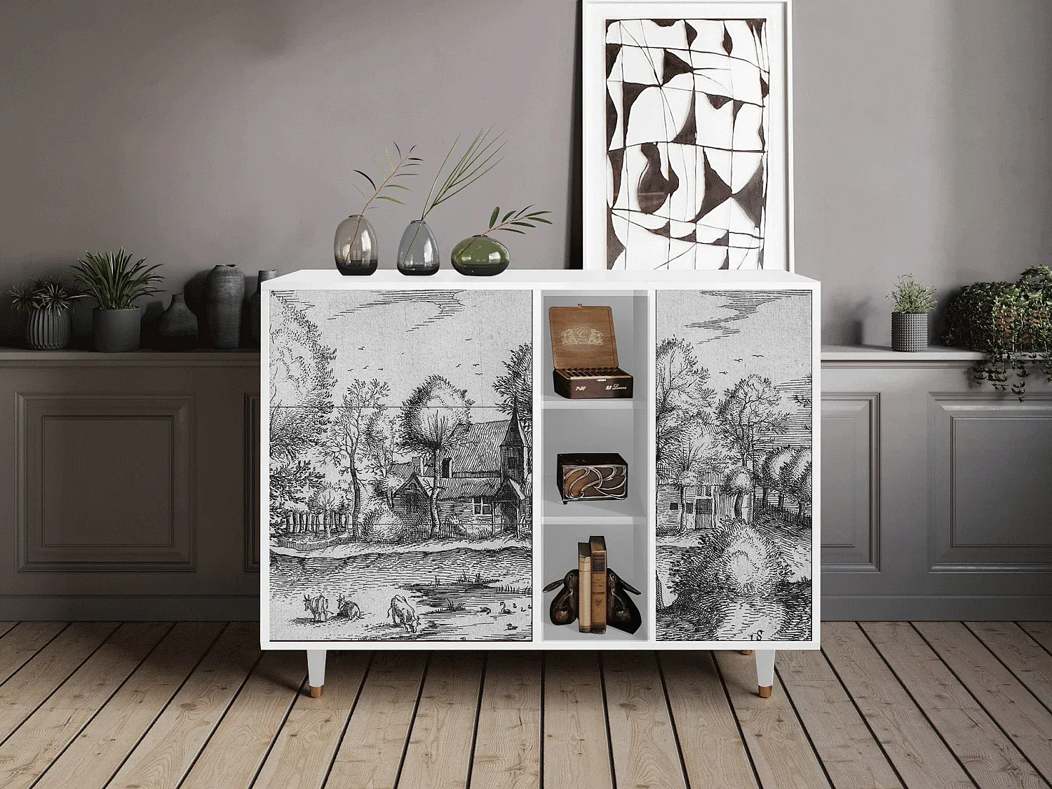 Modernes Sideboard in Weiß mit Stauraum-nestelivoa.com