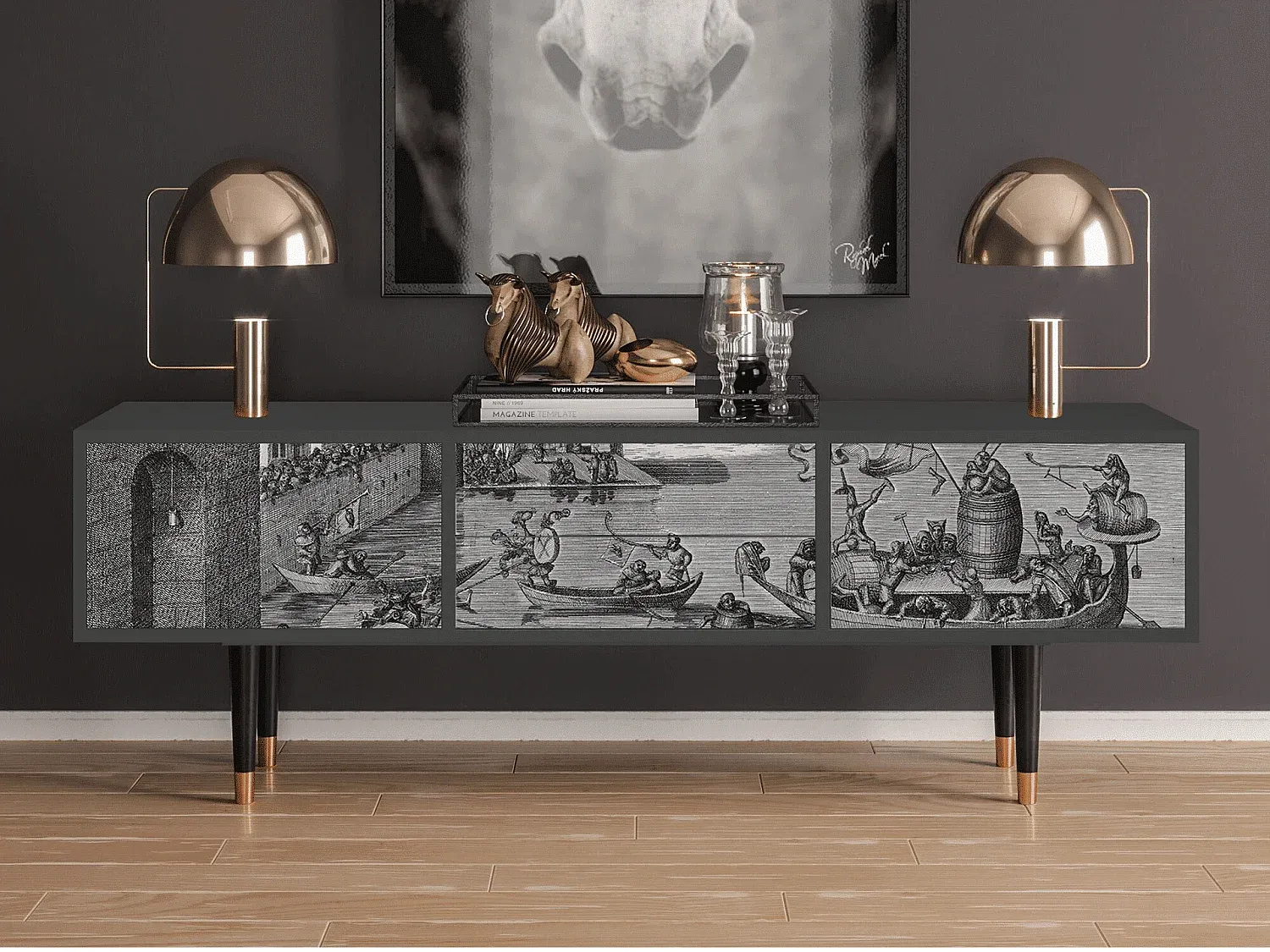 Moderner TV-Schrank, 170 cm, Anthrazit-nestelivoa.com