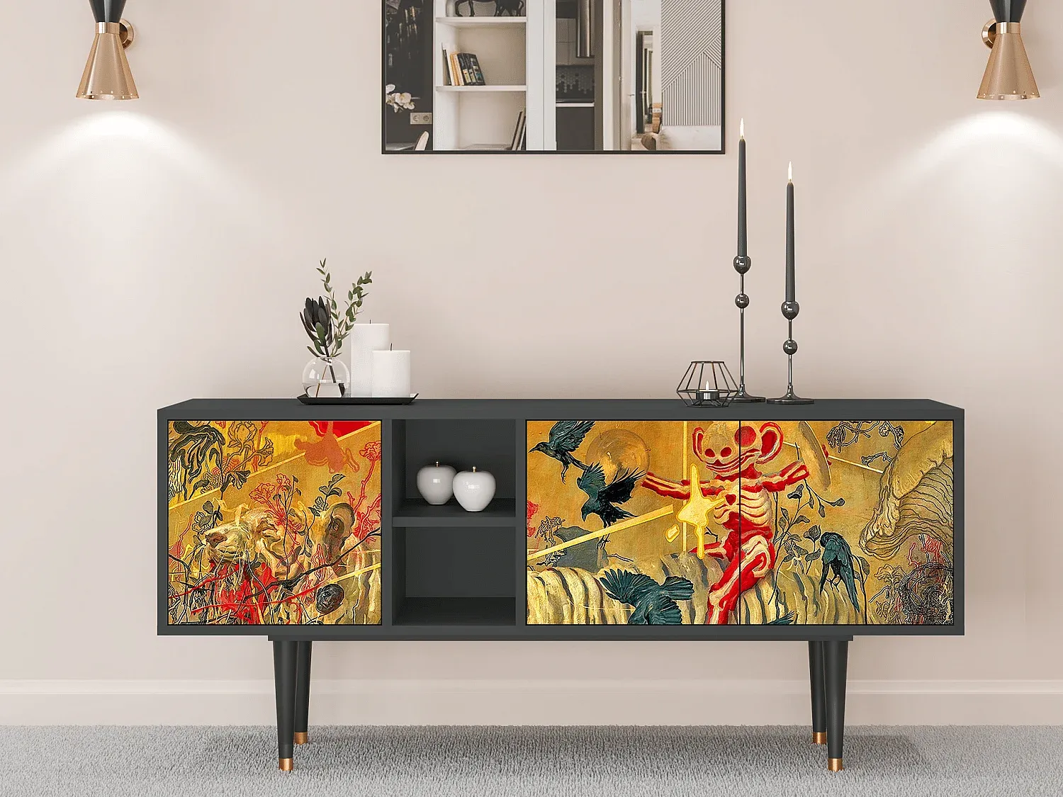 Moderner TV-Schrank in Anthrazit, 150x69x41 cm-nestelivoa.com