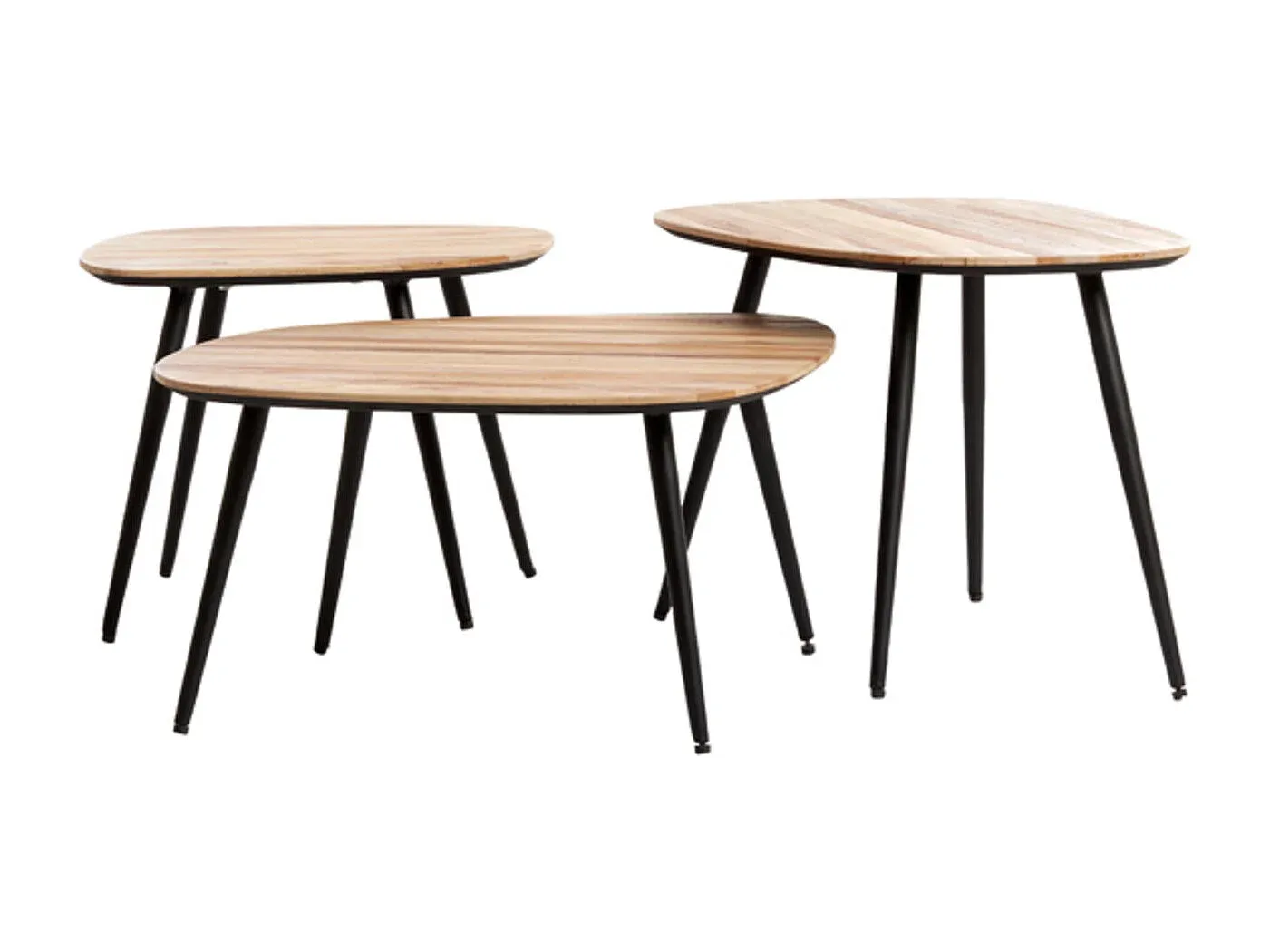Runder Couchtisch im 3er-Set, Holzoptik-nestelivoa.com