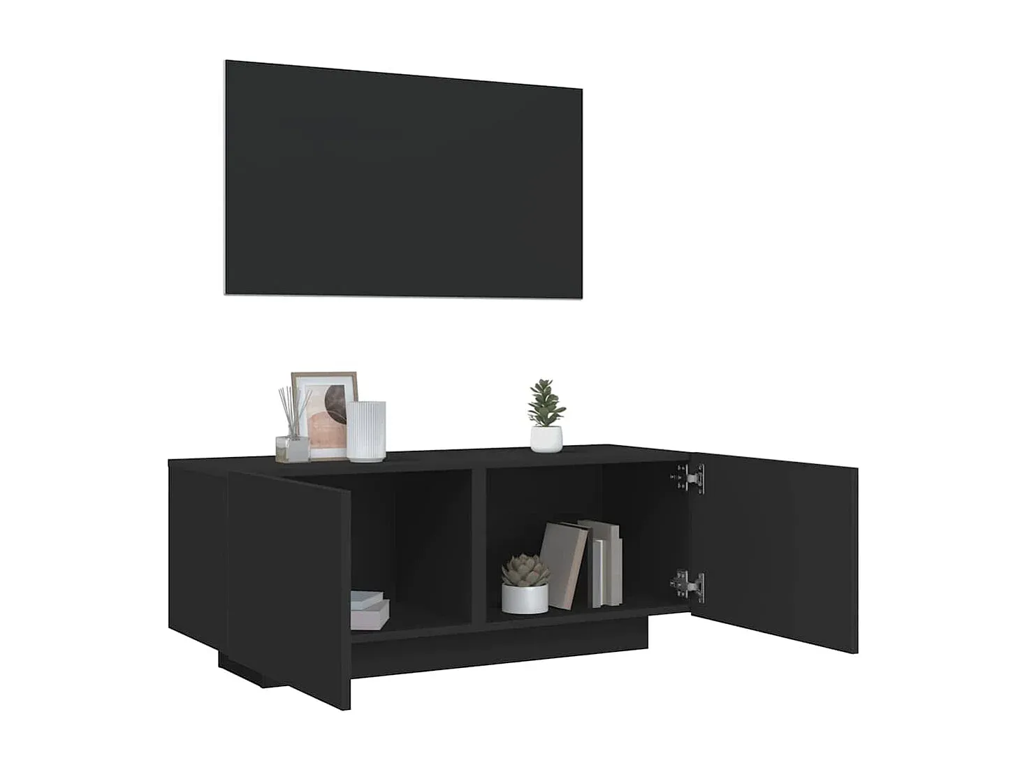 Moderner TV-Ständer in Schwarz, 100x35x40 cm-nestelivoa.com