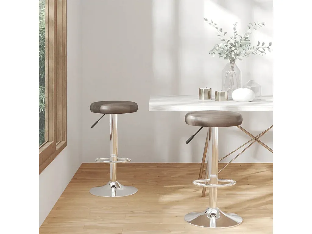 Moderner Brauner Kunstleder-Barhocker im 2er Set-nestelivoa.com