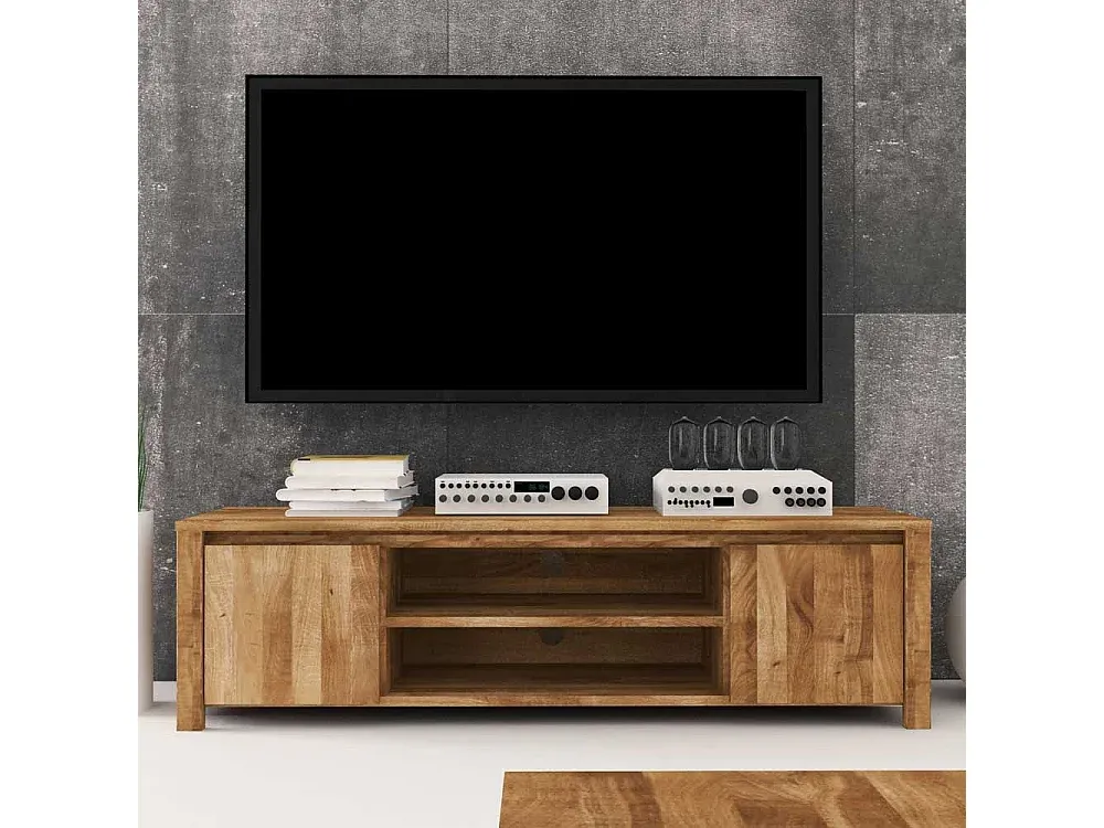 Moderner TV-Schrank aus massiver Wildeiche 150 cm-nestelivoa.com