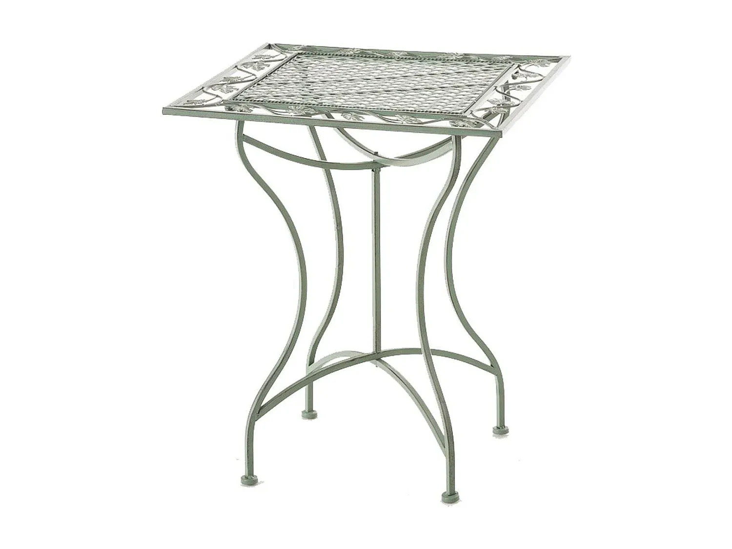 Eckiger Gartenbeistelltisch aus Metall 60x60 cm Antik-Grün-nestelivoa.com