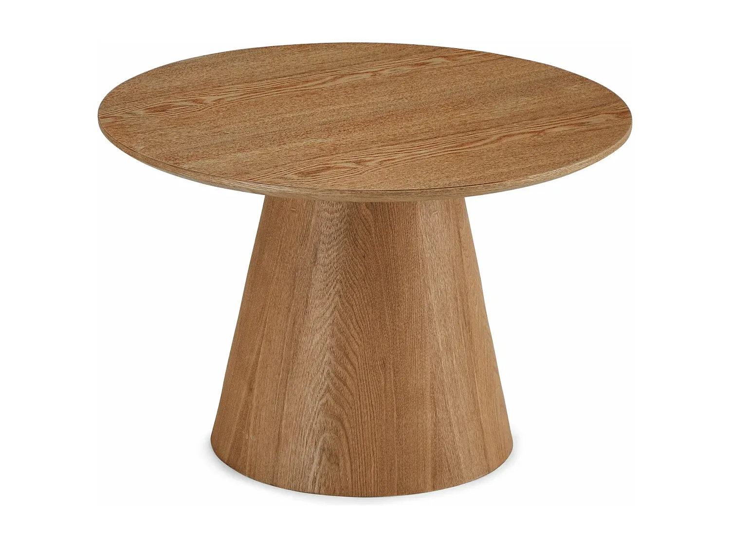 Runder Couchtisch aus MDF und Eiche in Naturfarbe-nestelivoa.com