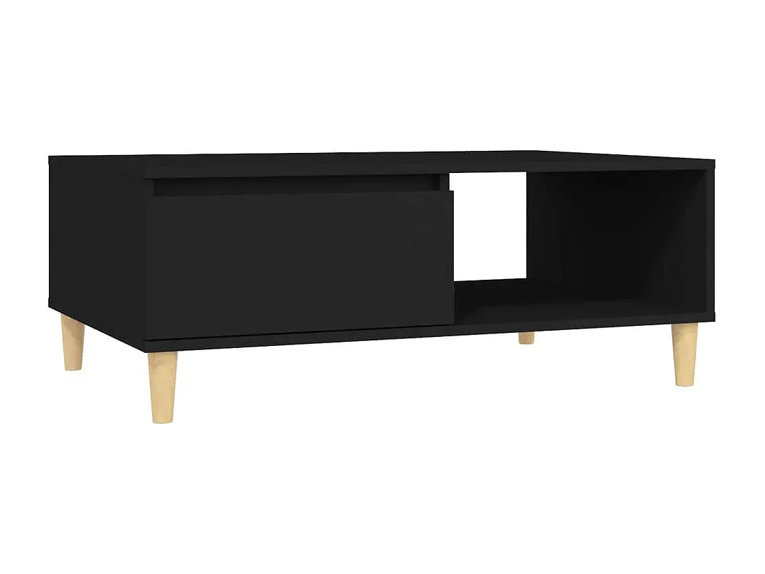 Moderner Sofatisch aus Holz in Schwarz, 90x60x35 cm-nestelivoa.com