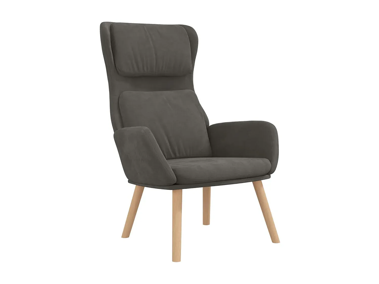 Bequemer Loungesessel aus Samt in Dunkelgrau-nestelivoa.com