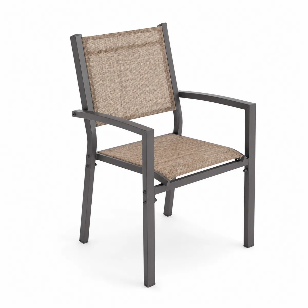 Sedia da giardino in metallo con textilene 57x59x88 cm-xeltrivol