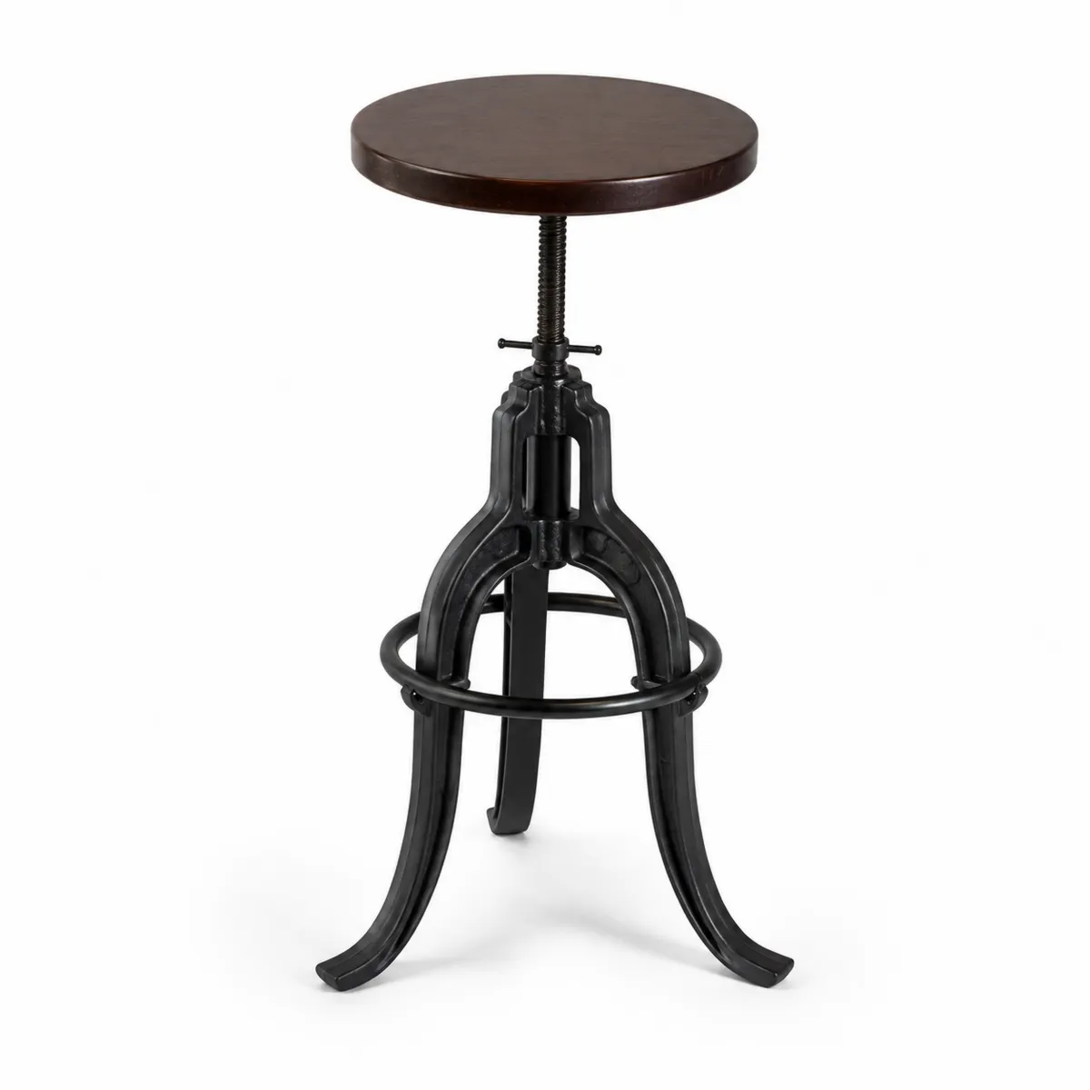 Sgabello da Bar in Metallo e Legno Regolabile-xeltrivol