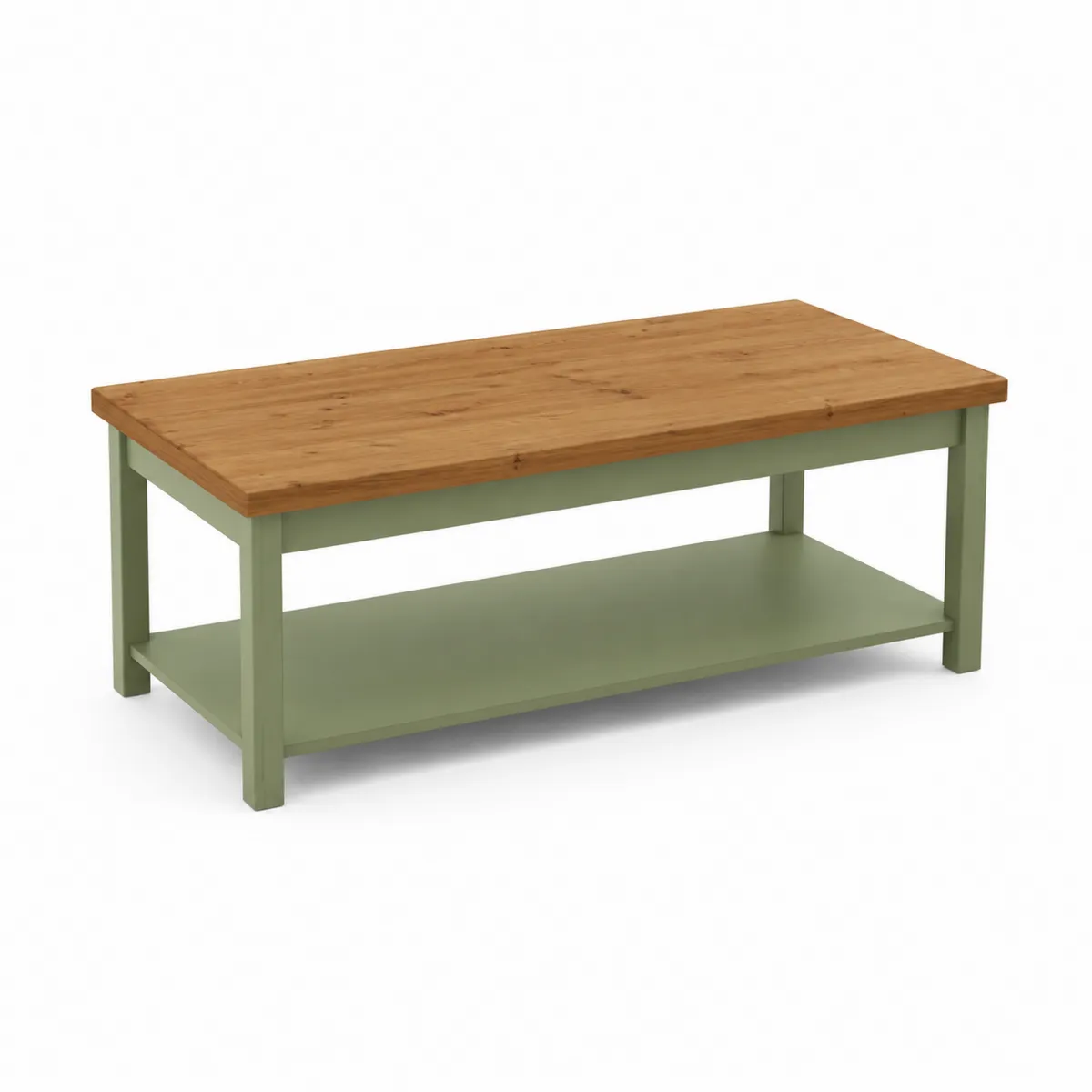 Tavolino da caffè in legno verde e rovere 120x50x45 cm-xeltrivol