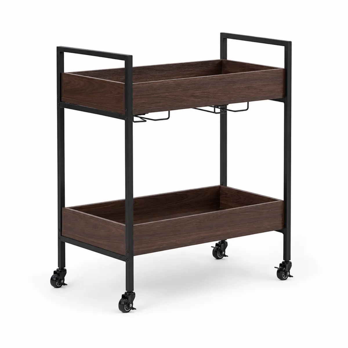 Carrello bar in legno e metallo con ruote-xeltrivol