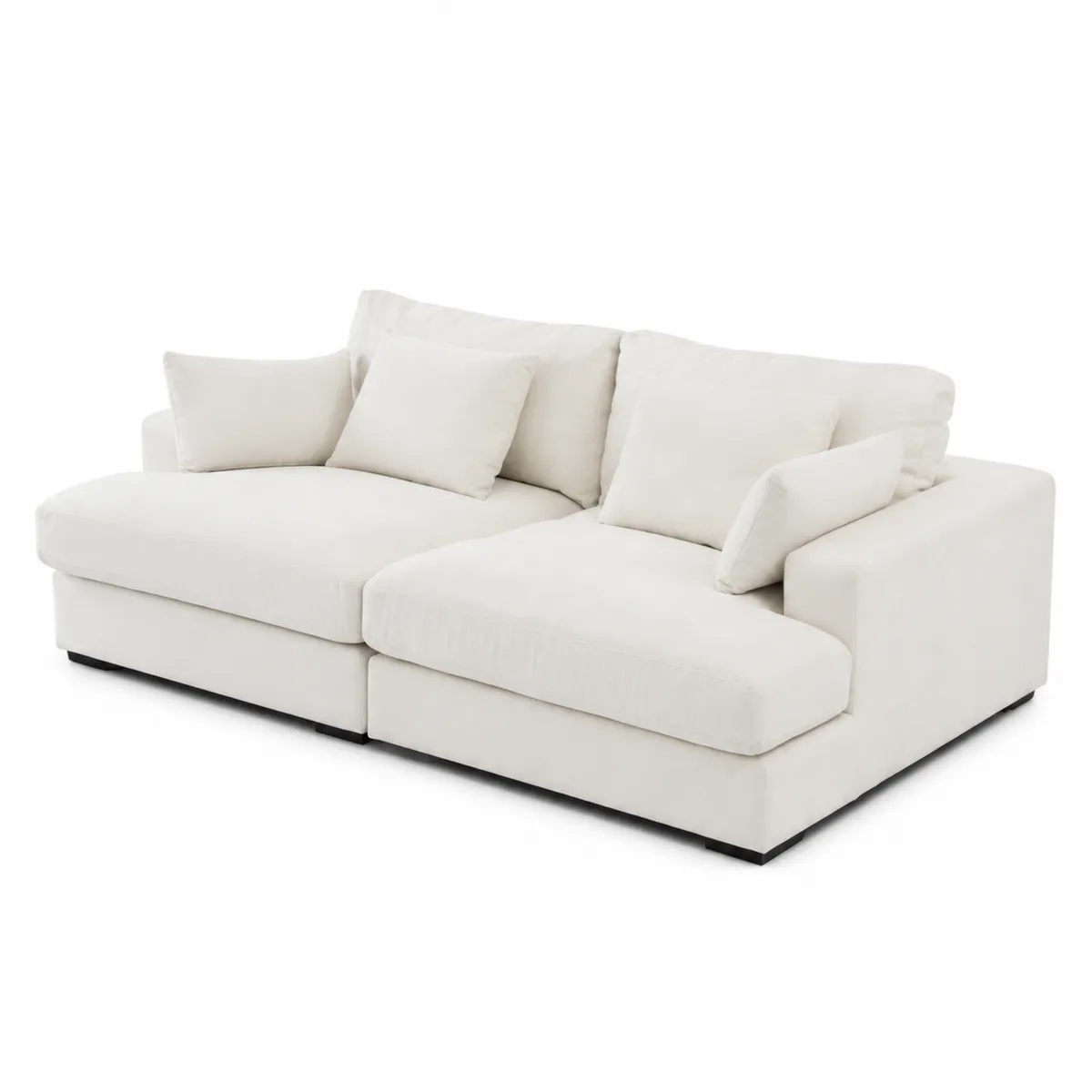 Divano modulare in tessuto beige con cuscini-xeltrivol