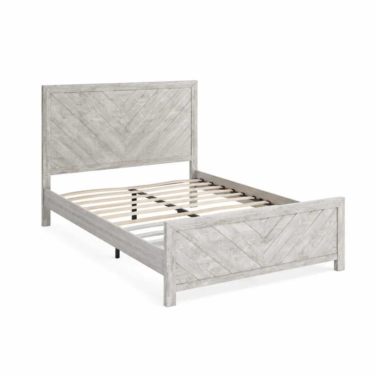 Letto matrimoniale in legno di pino grigio 200x160 cm-xeltrivol