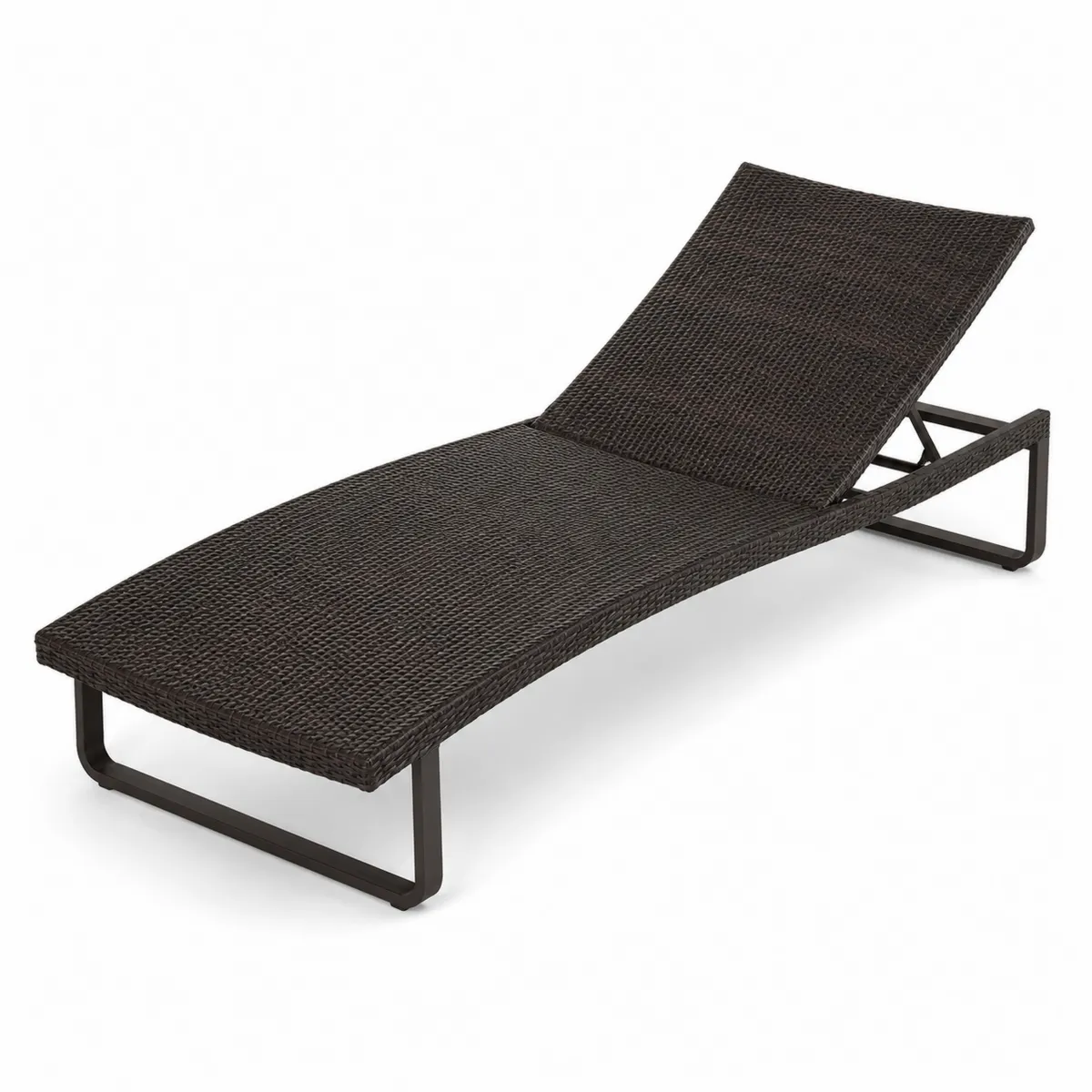 Lettino prendisole in rattan sintetico nero con struttura in metallo-xeltrivol