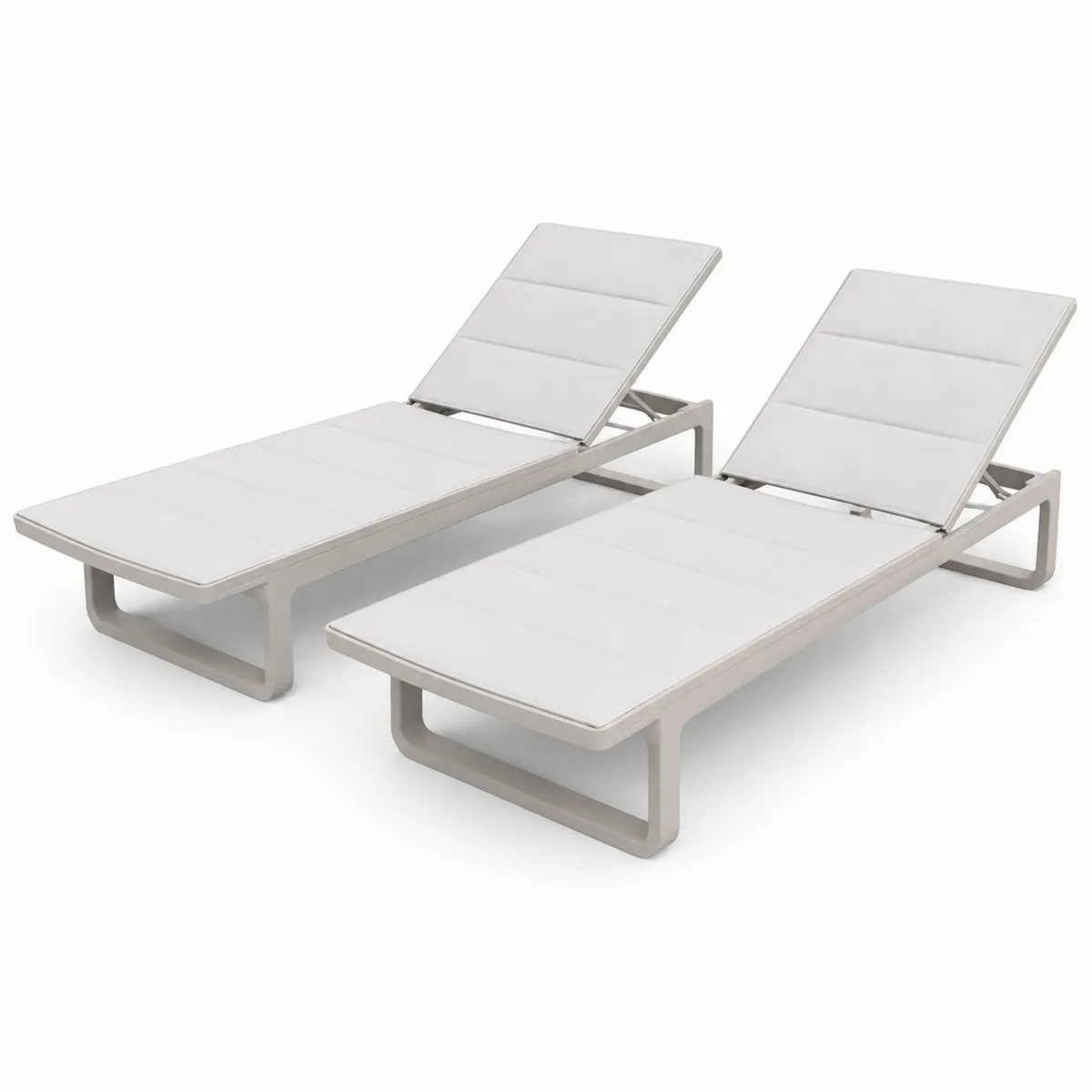 Set di 2 Lettini in Alluminio Bianco-xeltrivol