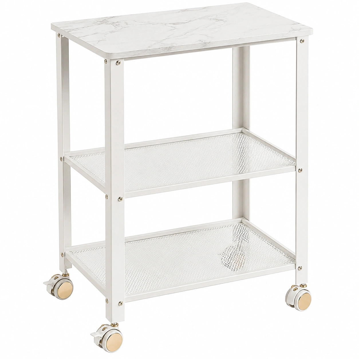 Carro auxiliar Blanco con ruedas-SelviaSpace