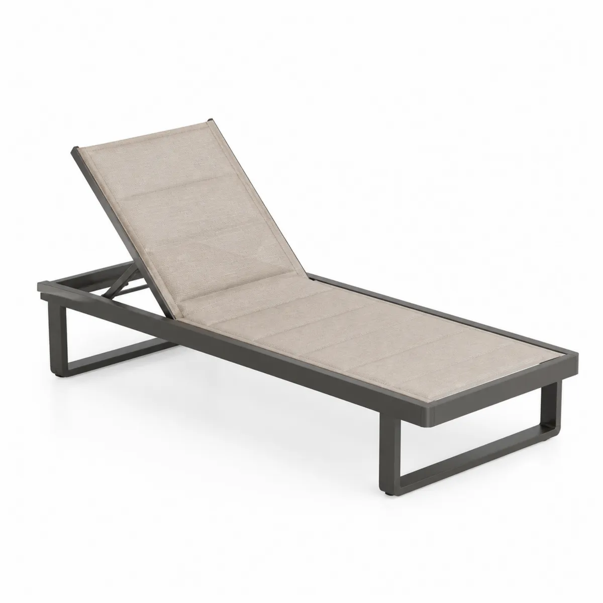 Liegestuhl Aluminium Textilene Beige 200x70x35 cm