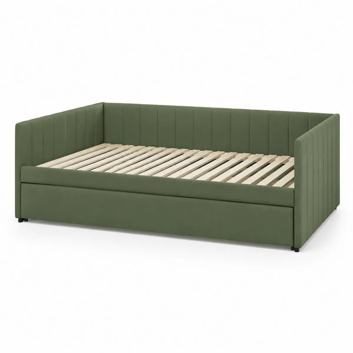 Polster-Tagesbett mit Ausziehbett Holz Grün 200x90 cm