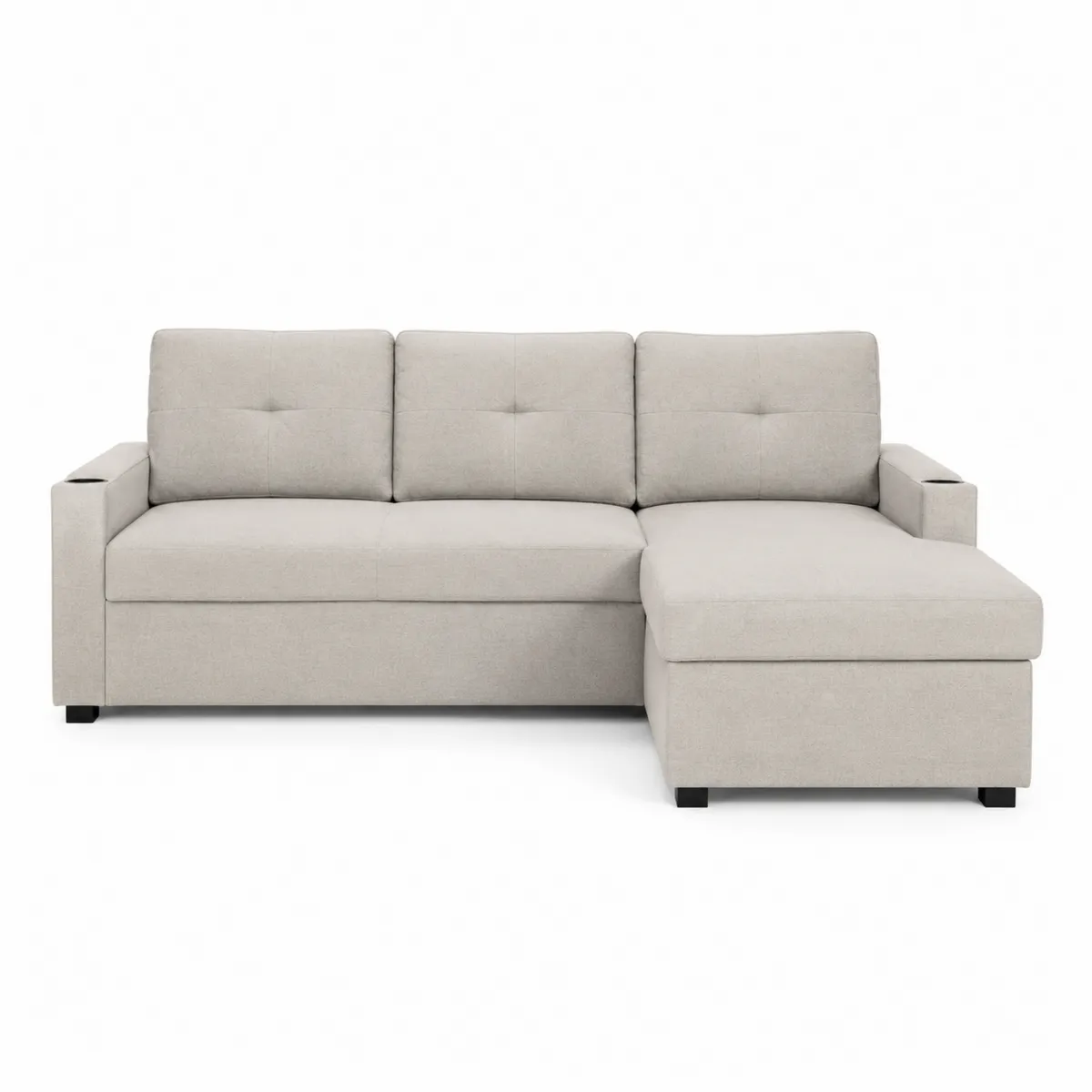 Modulares Ecksofa Massivholz Polyester Beige