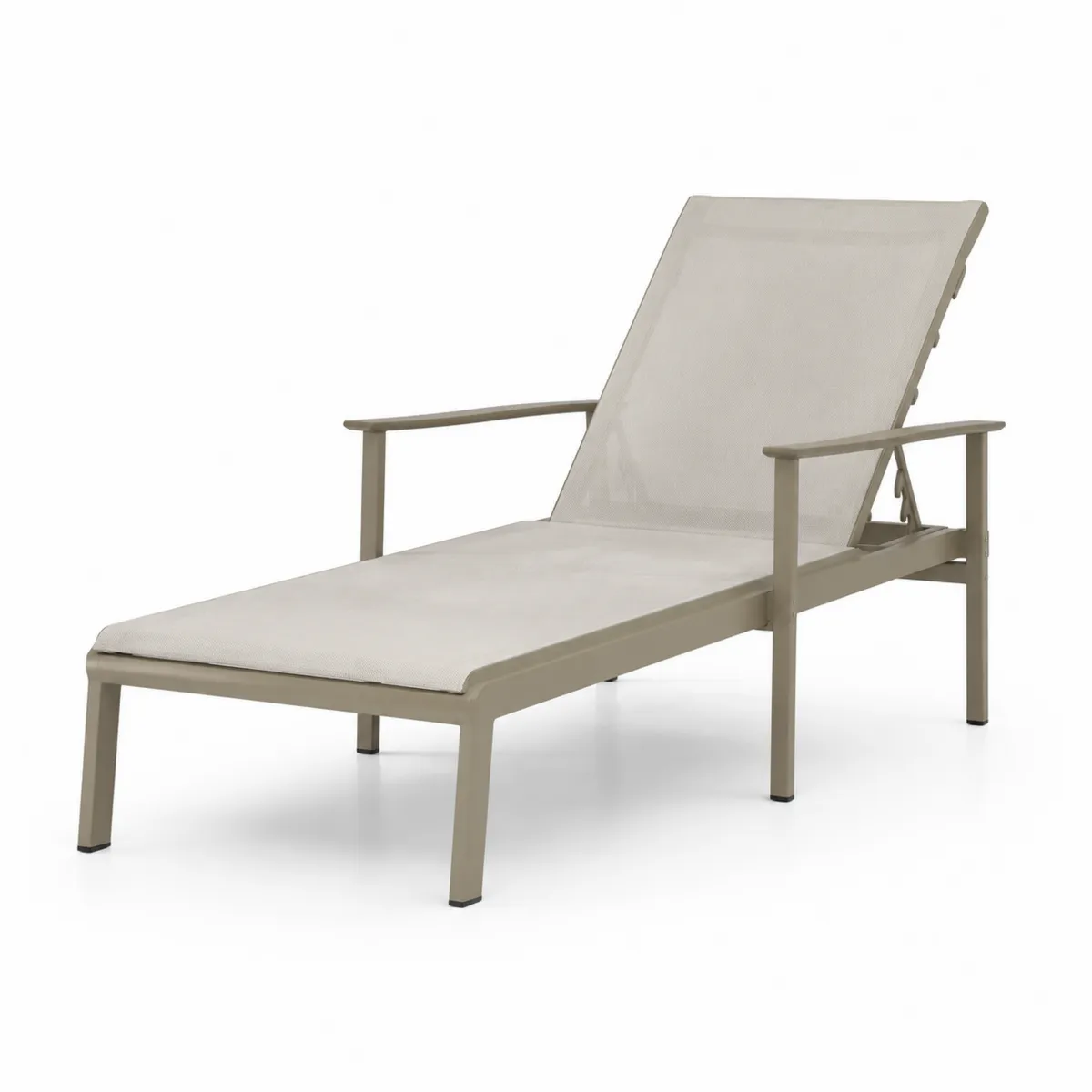 Beige Aluminium Sonnenliege mit Textilene-Gewebe
