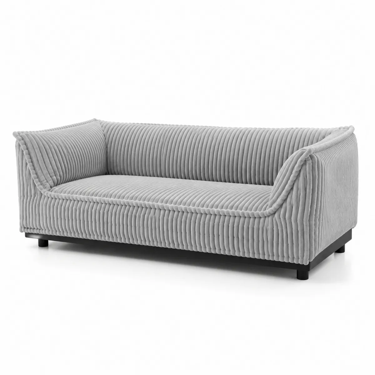 Dreiersofa Cord Velours Grau 220 cm
