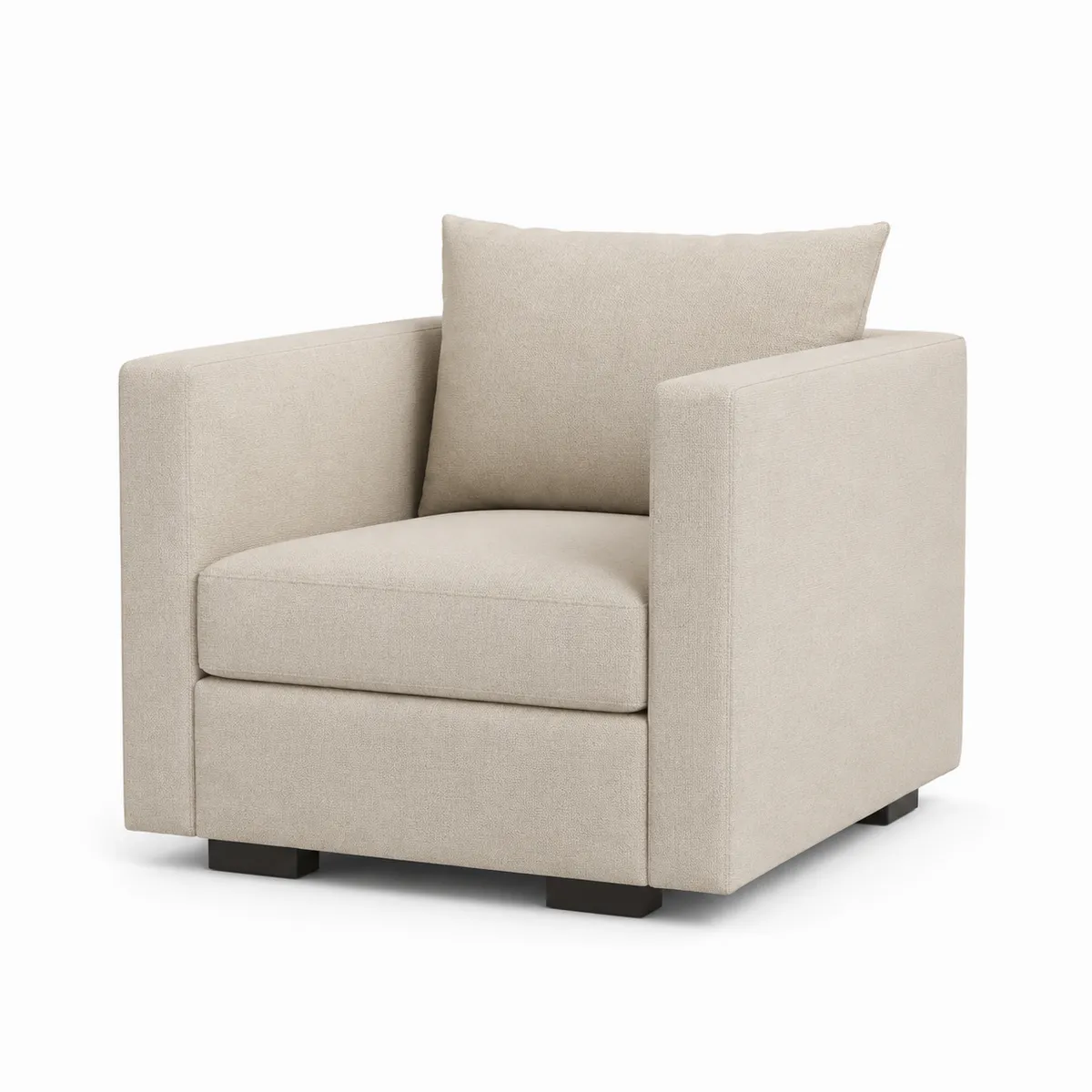 Sessel mit Armlehnen Beige Leinenstoff 85x90x90 cm