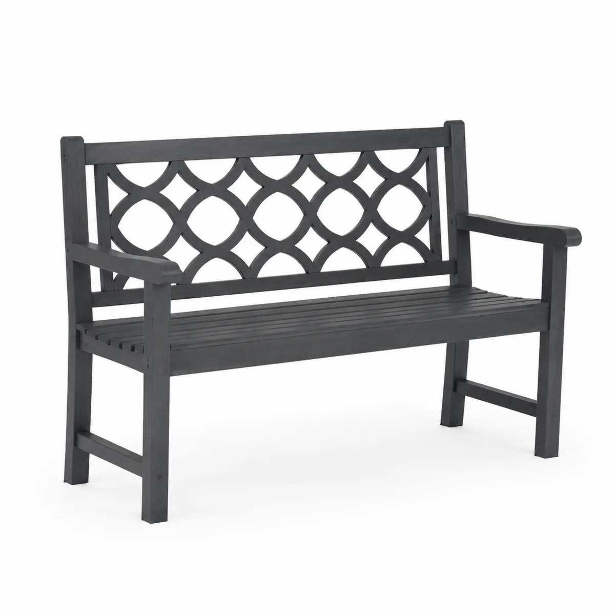 Holz-Gartenbank Schwarz 122x59x90 cm