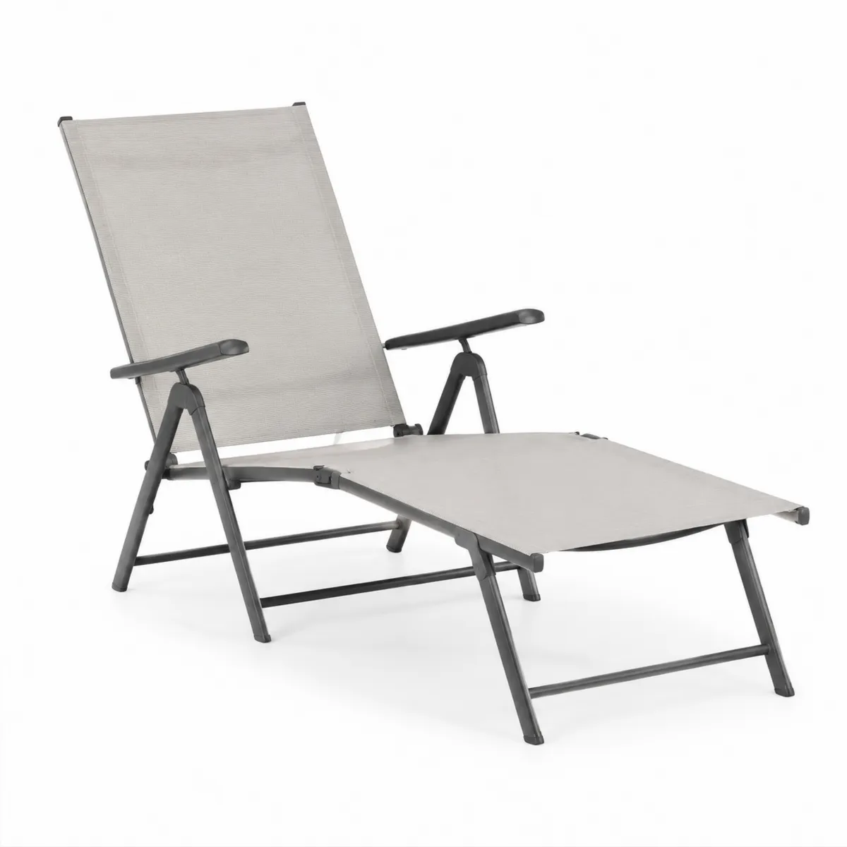Aluminium Liegestuhl Klappbar Anthrazit Textilene 200x60x40 cm