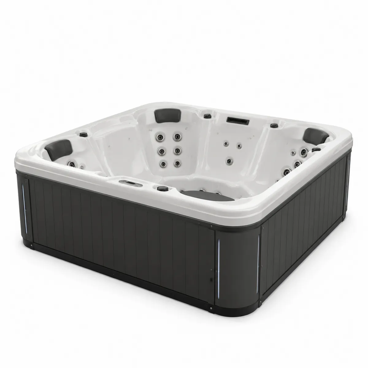 Outdoor Whirlpool 6-Personen Acryl Schwarz/Weiß