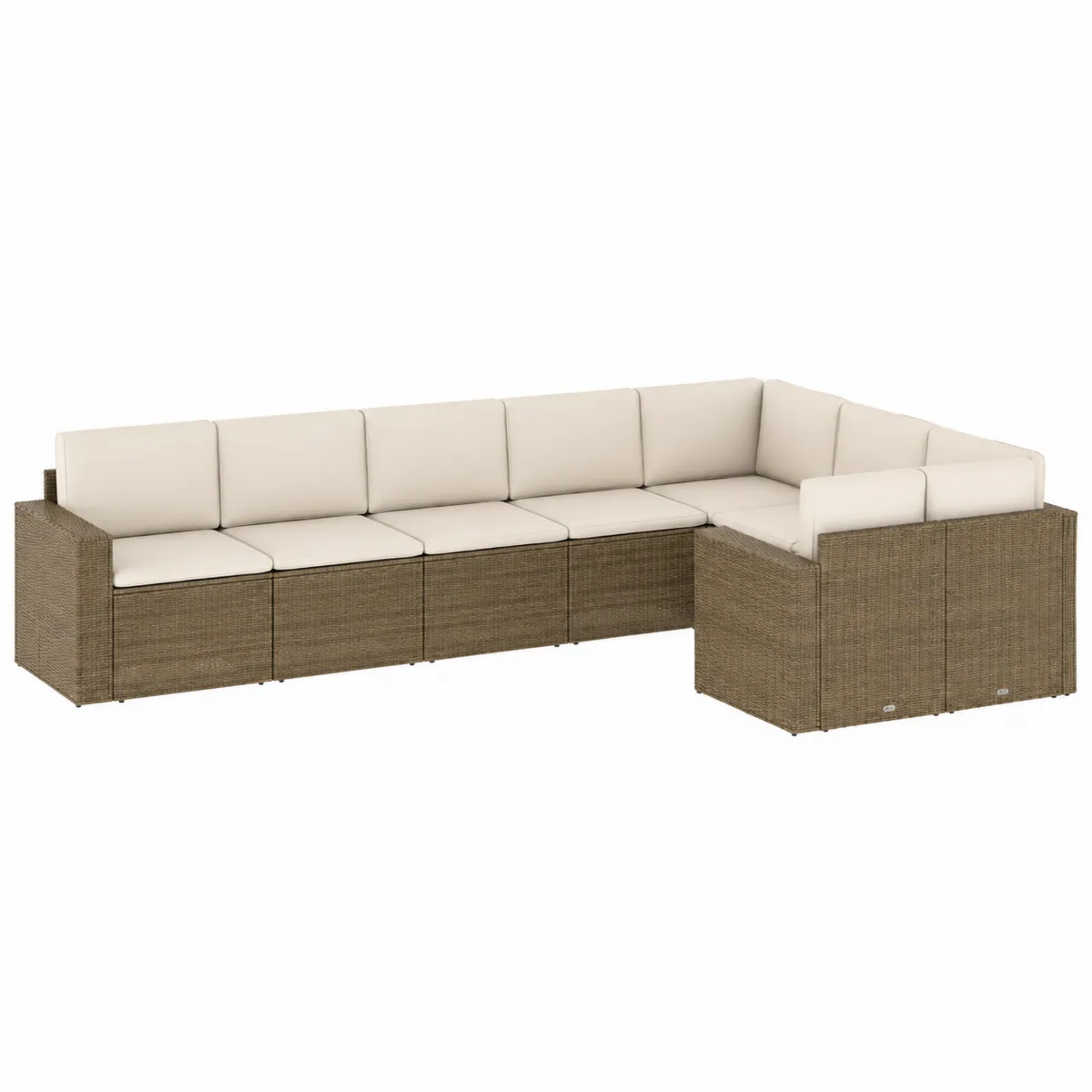 Outdoor-Sofa-Set L-Form Rattan Beige