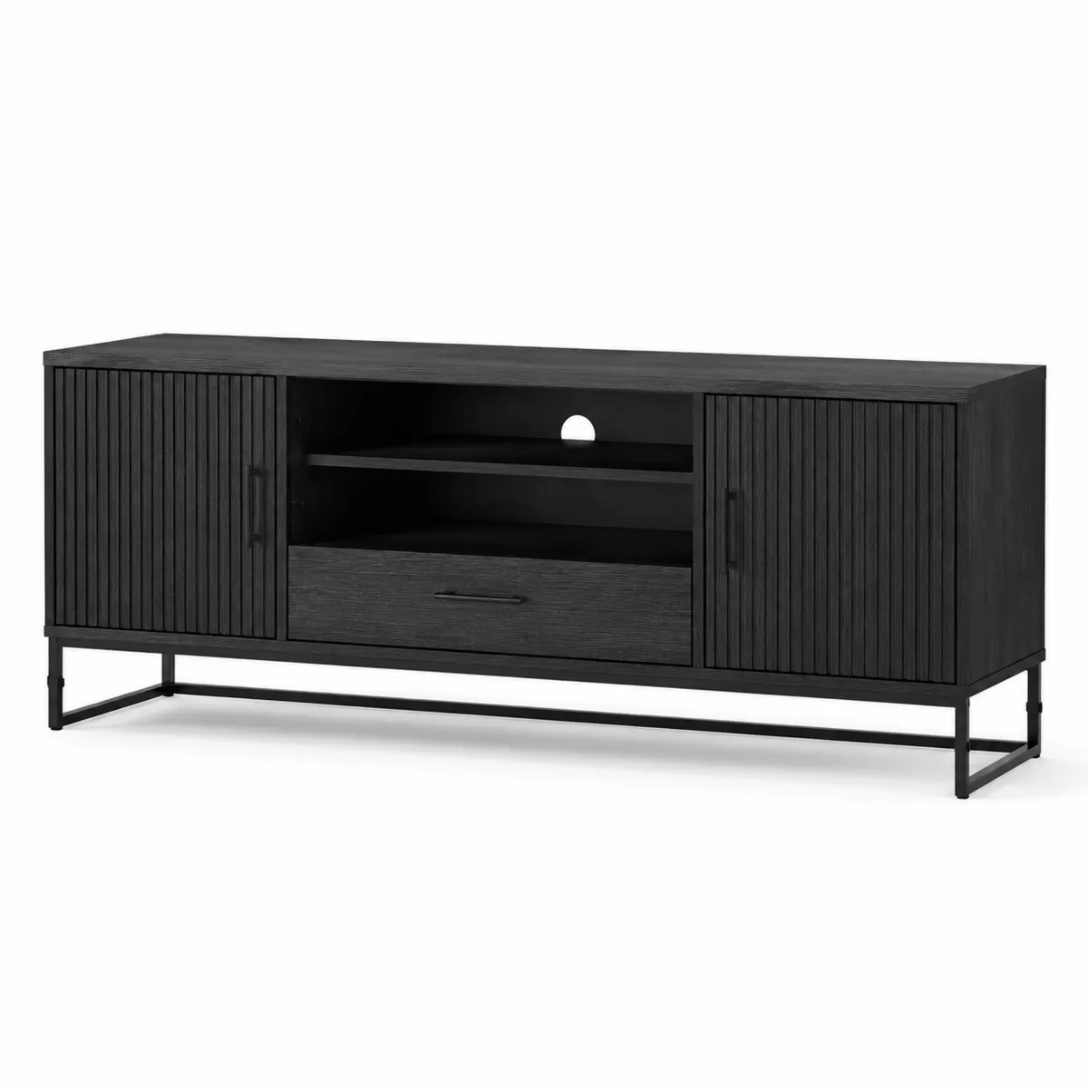 TV-Schrank Holz Schwarz 150cm