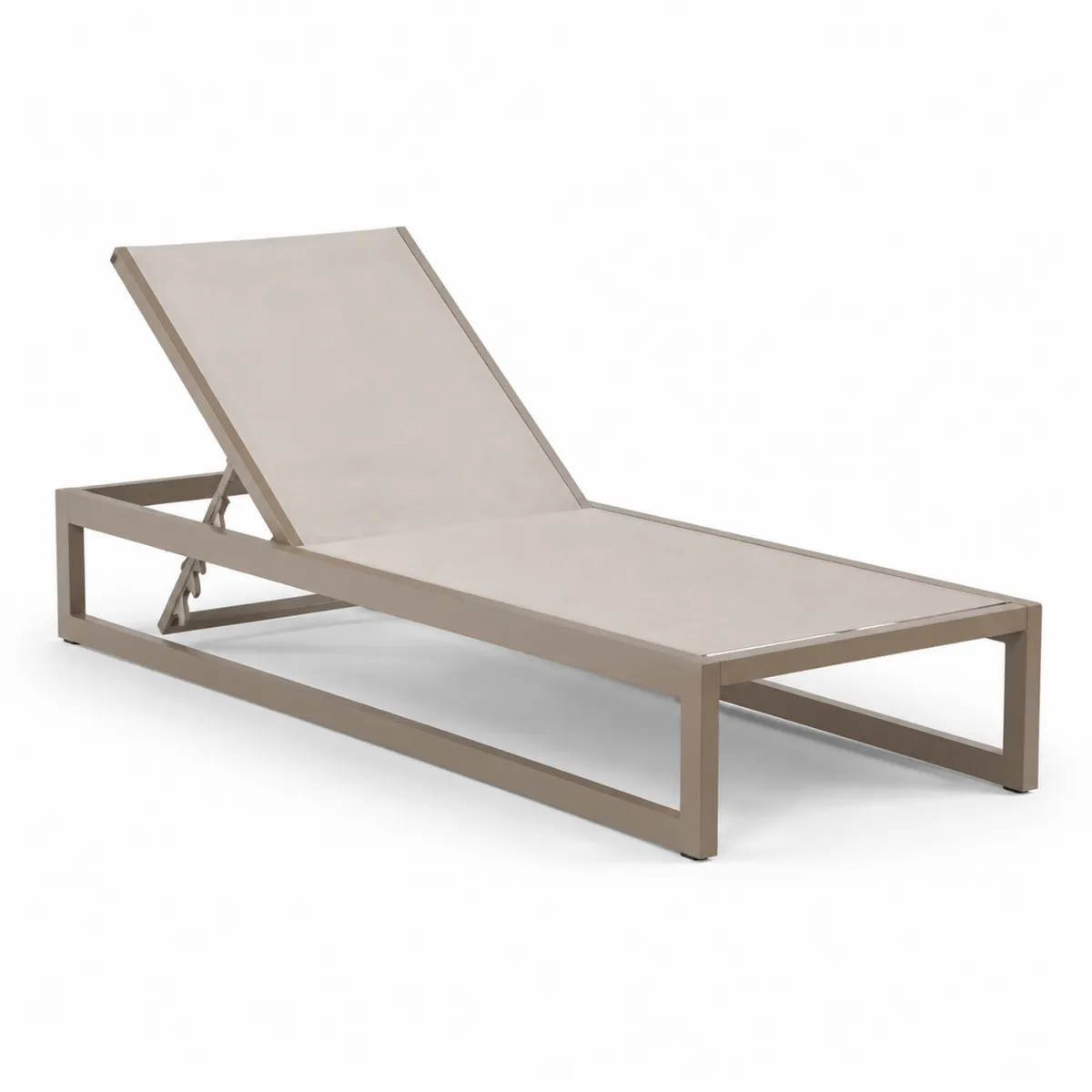 Lounge Liegestuhl Aluminium Textilen Beige
