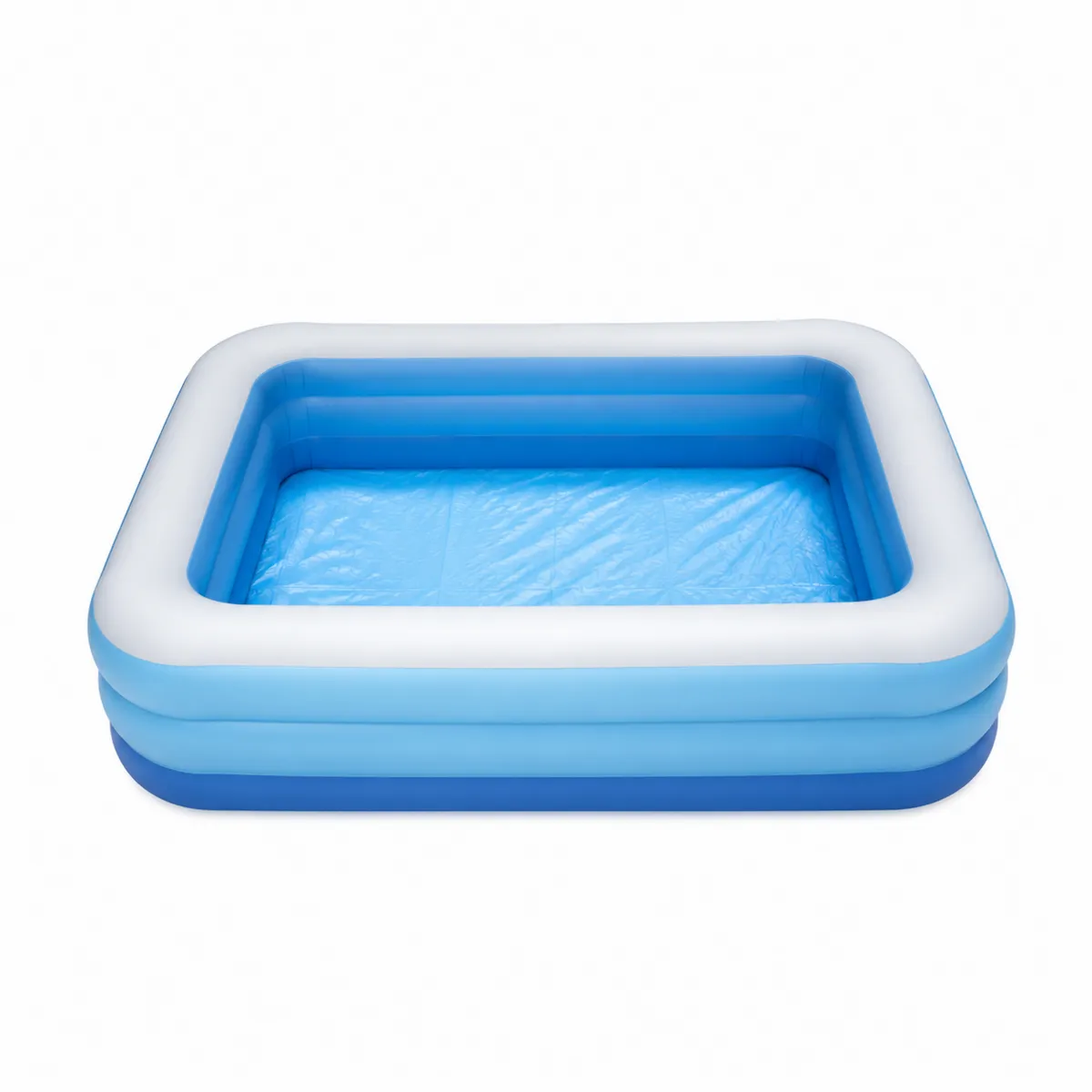 Aufblasbares Rechteckiges Schwimmbecken aus PVC, Blau/Weiß