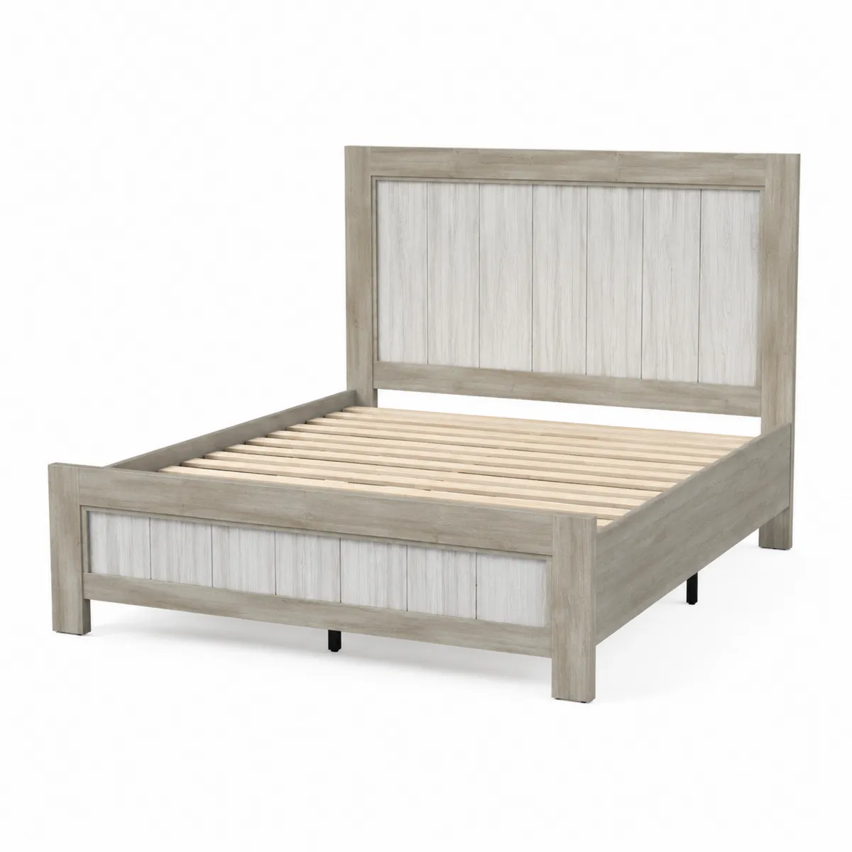 Holzbett mit Lattenrost 200x160 cm Beige