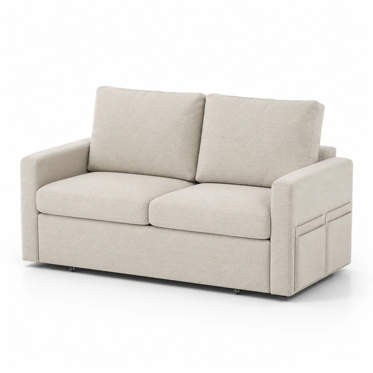 Zweisitzer Sofa Stoff Beige 150cm
