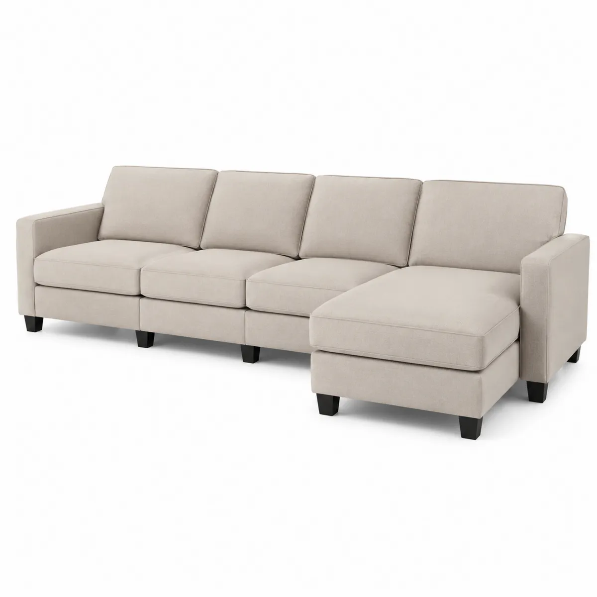 Modulares Sofa L-Form Beige Stoff 320cm