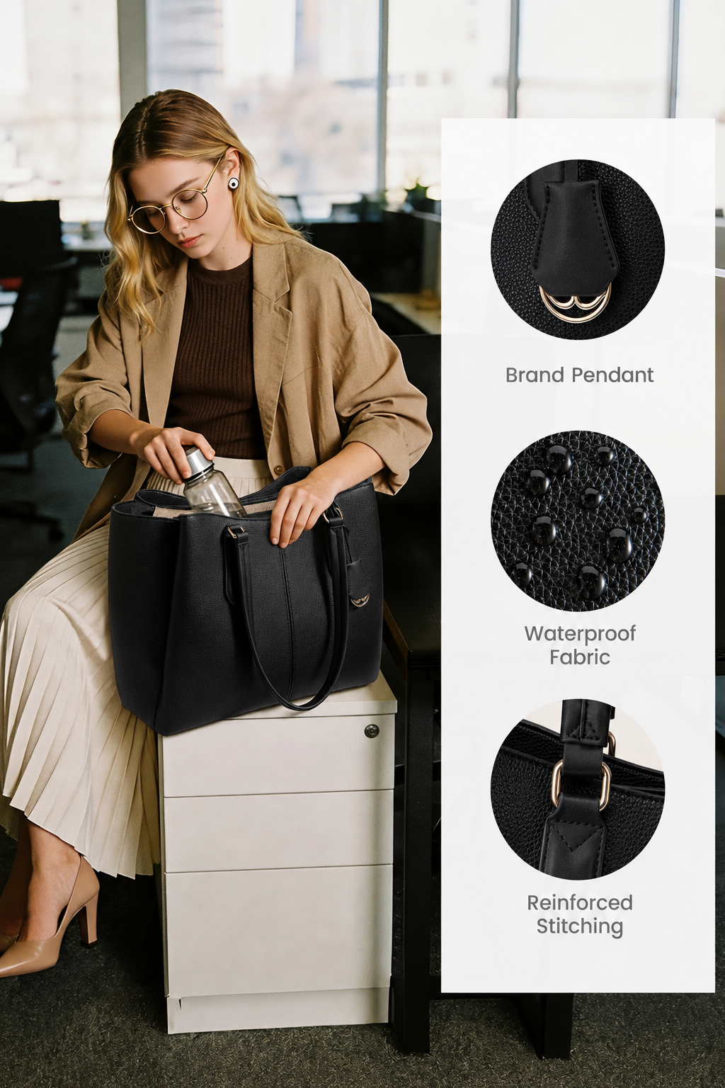 💼Laptop Tote Bag – Triple Compartments, Fits 39.6 cm & 39.6 cm Laptops🔥Buy 2 Free Shipping（Handcrafted with care）