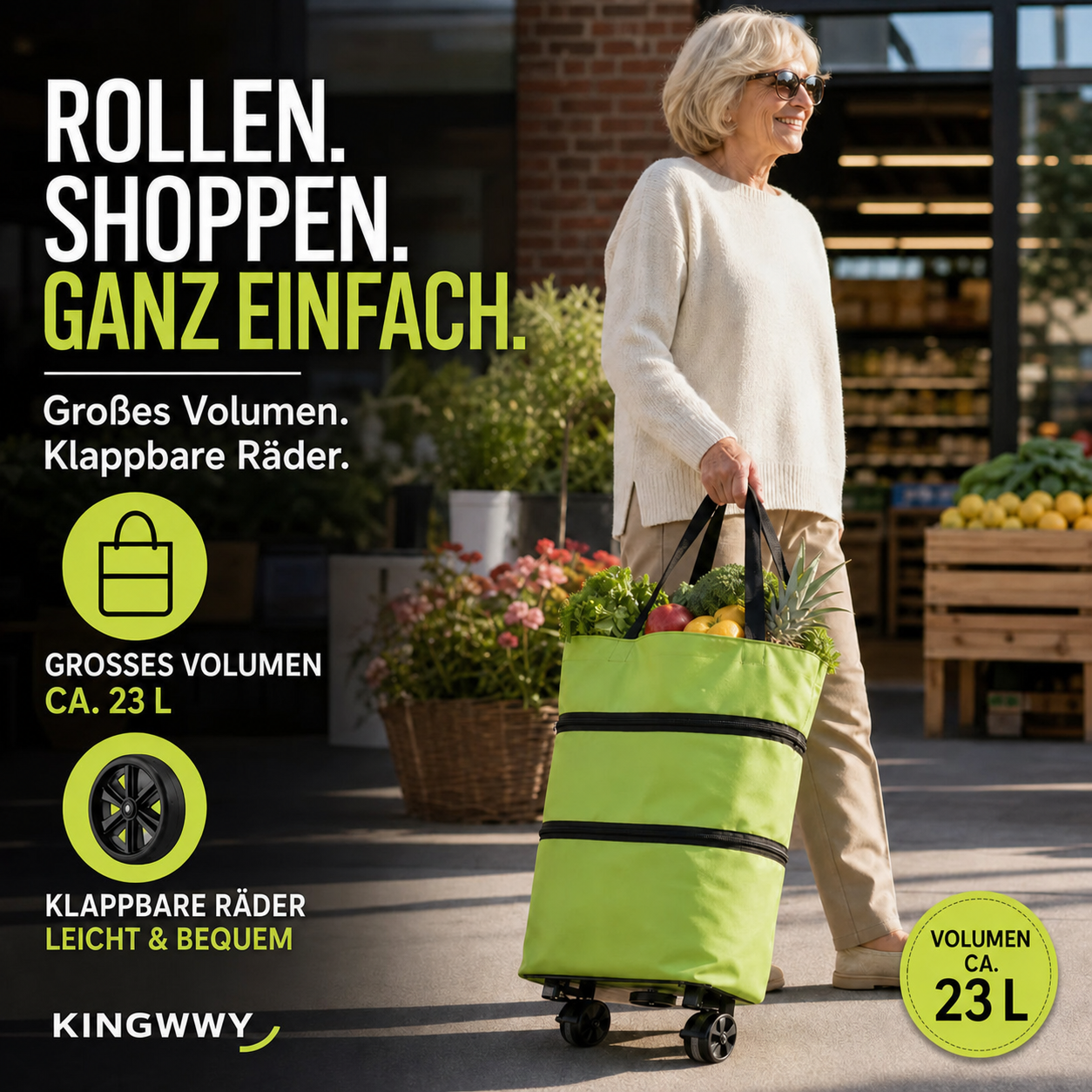 🔥 2-in-1 faltbarer Einkaufstrolley mit Rädern 🛒