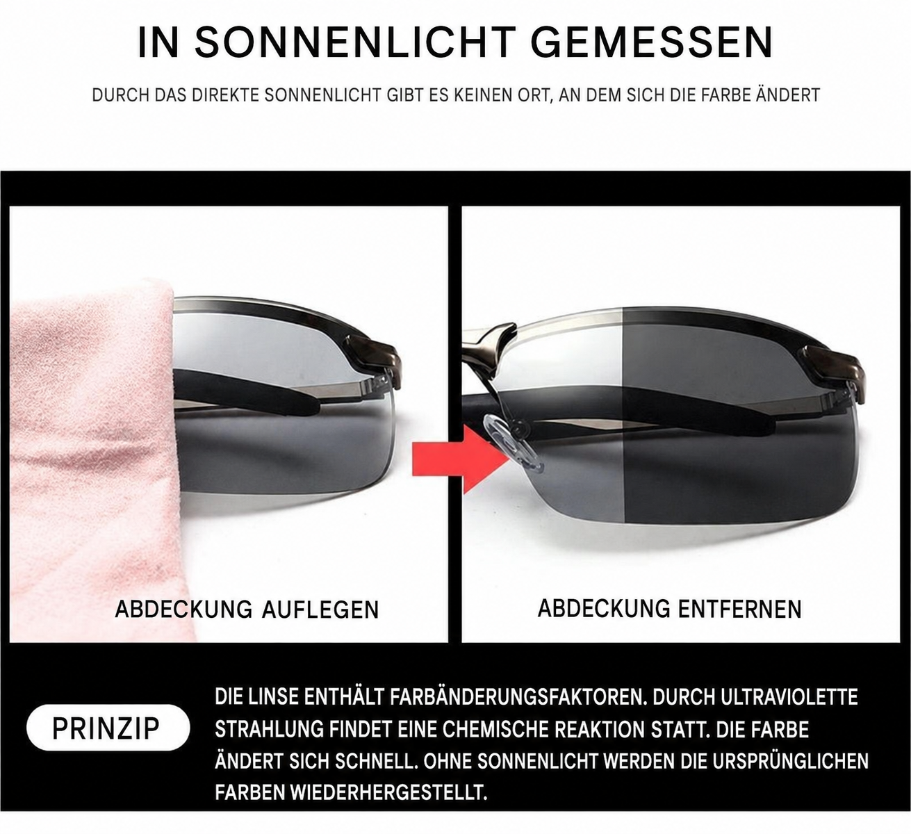 2026🔥 Photochromatische Sonnenbrille mit entspiegelten, polarisierten Gläsern
