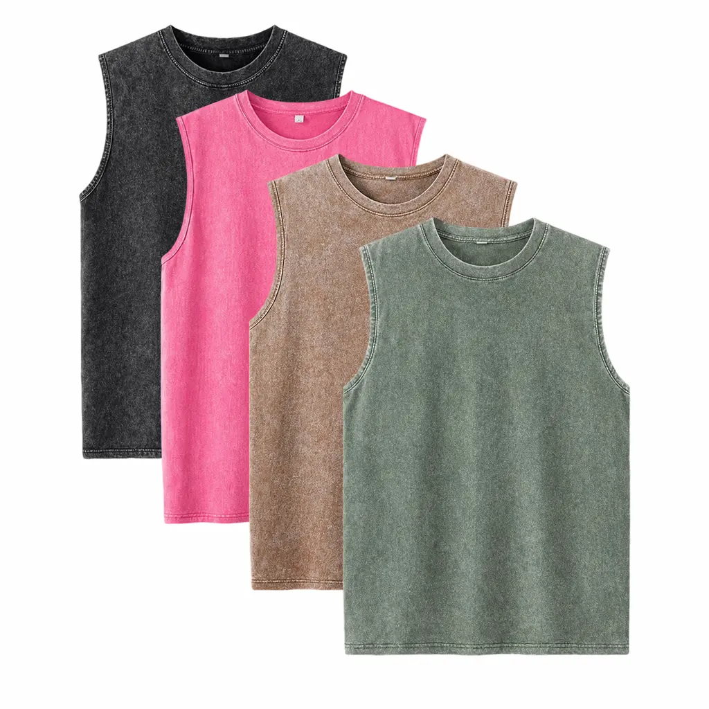 Oversize-Tanktop aus schwerer Baumwolle für Herren, ärmellos — Kaufe 4, erhalte extra 40% Rabatt & kostenlosen Versand
